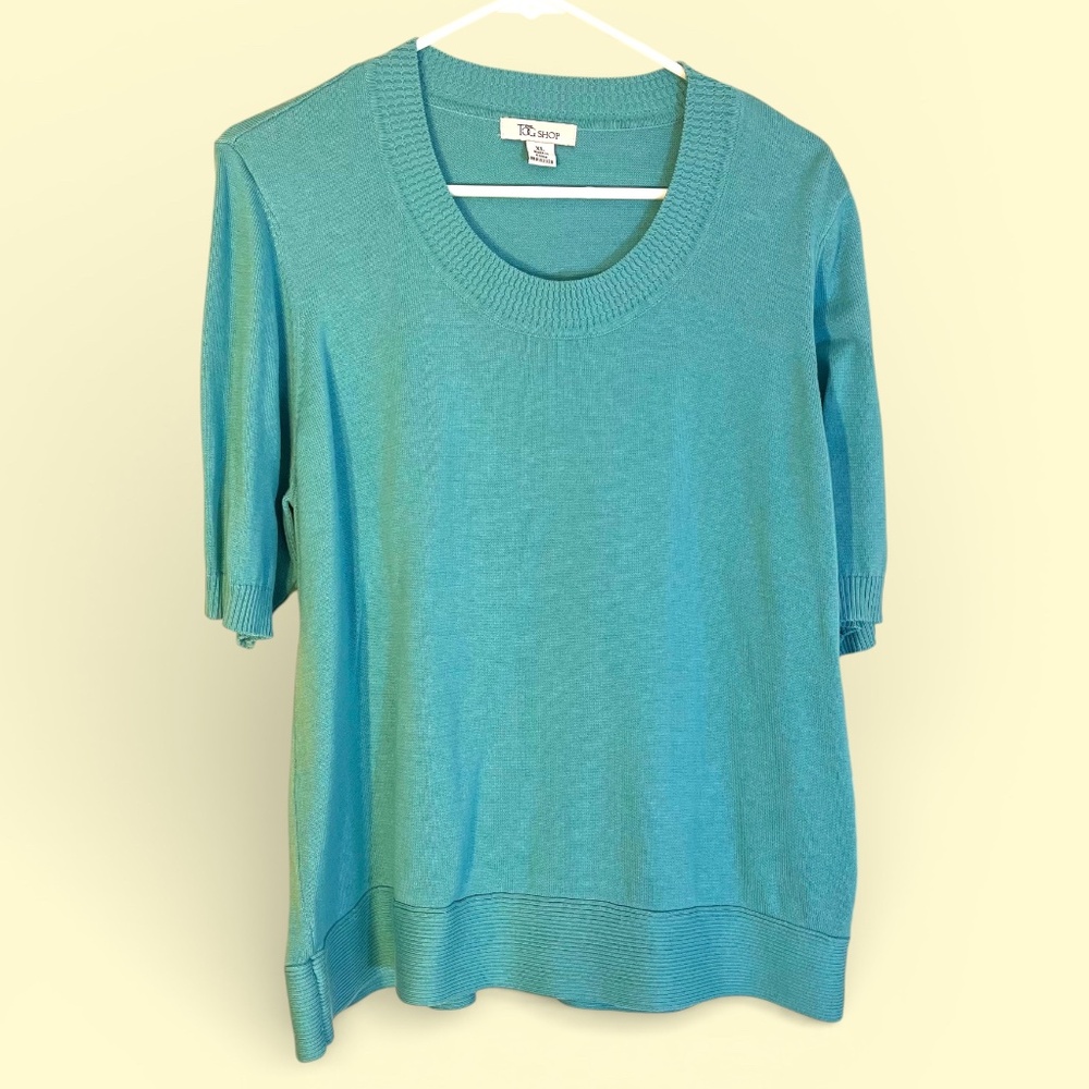 Tog Shop Aqua Short-Sleeve Sweater XL
